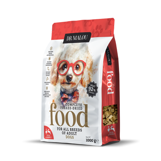 Kaczka z królikiem 1000g-PIES KARMA-Adult Dog liofilizowana karma pełnoporcjowa