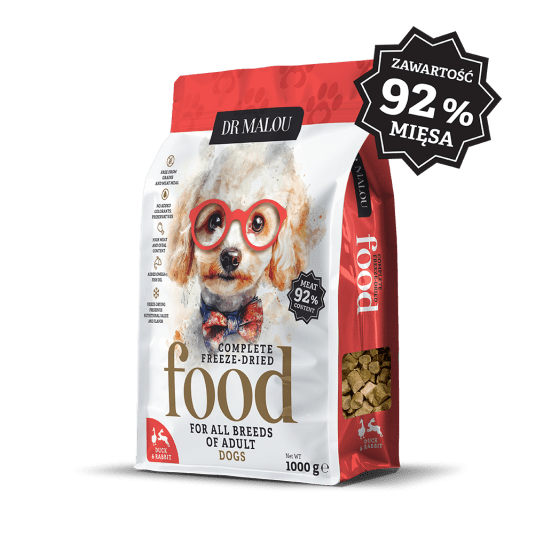 Kaczka z królikiem 1000g-PIES KARMA-Adult Dog liofilizowana karma pełnoporcjowa