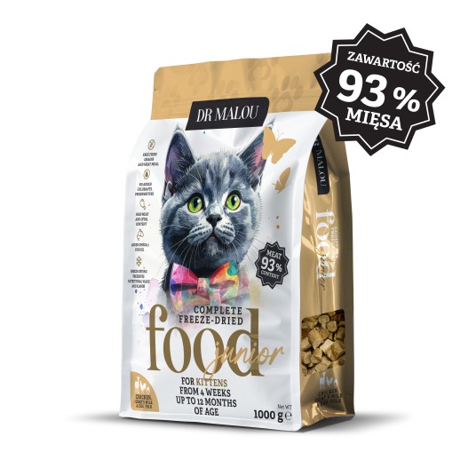 Kitten- kurczak z kozim mlekiem i żółtkiem 1000 g- KOT-karma liofilizowana pełnoporcjowa