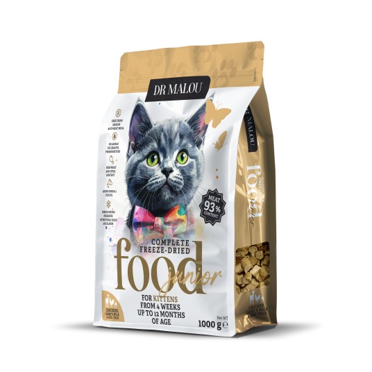 Kitten- kurczak z kozim mlekiem i żółtkiem 1000 g- KOT-karma liofilizowana pełnoporcjowa