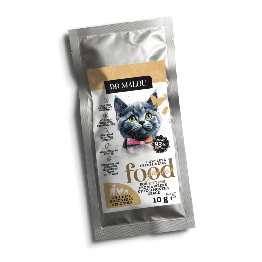 Kitten -kurczak z kozim mlekiem i żółtkiem 10g- KOT-karma liofilizowana pełnoporcjowa
