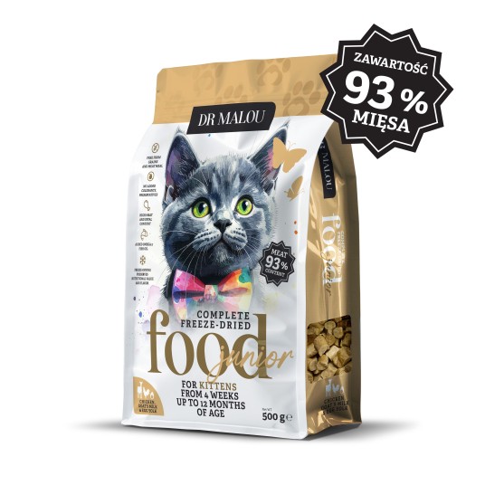 Kitten -kurczak z kozim mlekiem i żółtkiem 500 g-KOT-karma liofilizowana pełnoporcjowa