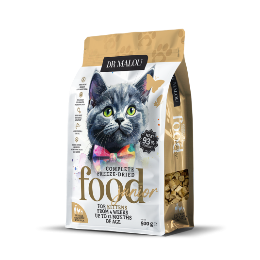 Kitten -kurczak z kozim mlekiem i żółtkiem 500 g-KOT-karma liofilizowana pełnoporcjowa