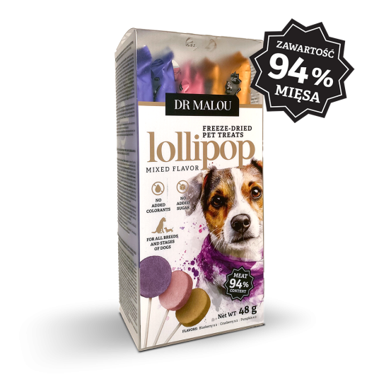 Lizaki liofilizowane mięsne dla psów - mix smaków 48g ( 6 szt )