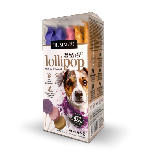 Lizaki liofilizowane mięsne dla psów - mix smaków 48g ( 6 szt )