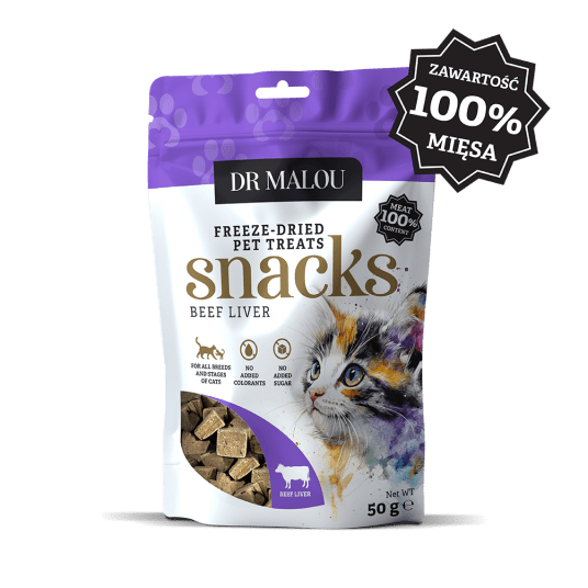 Przysmaki dla kotów 100% liofilizowana wątroba wołowa 50g