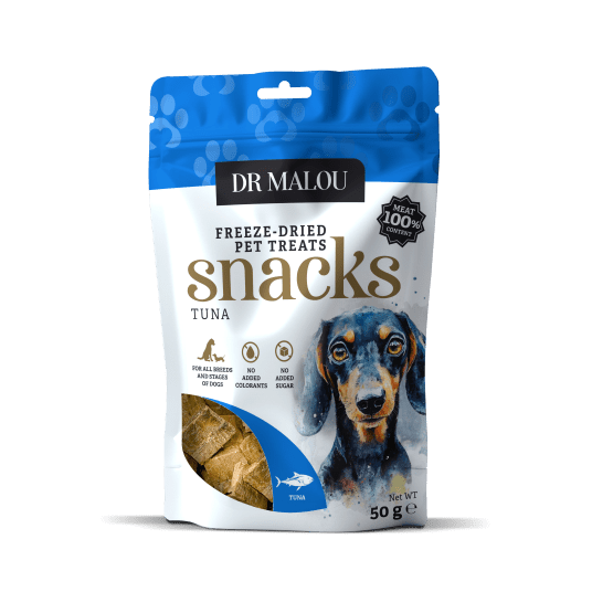 Przysmaki dla psów mięsne kostki, 100% liofilizowanego mięsa tuńczyka 50g