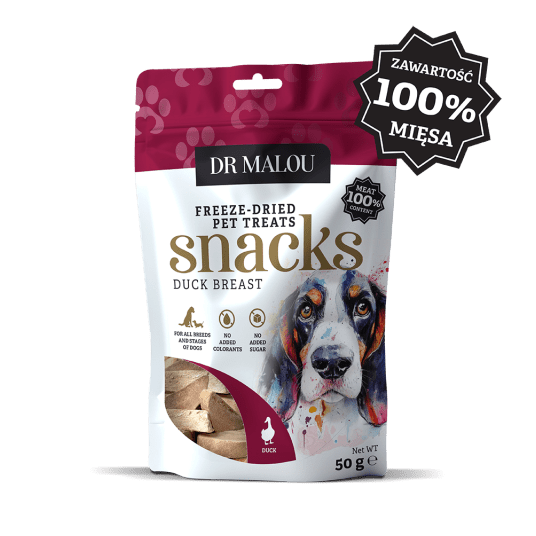 Przysmaki dla psów mięsne kostki 100% liofilizowanej piersi z kaczki 50g