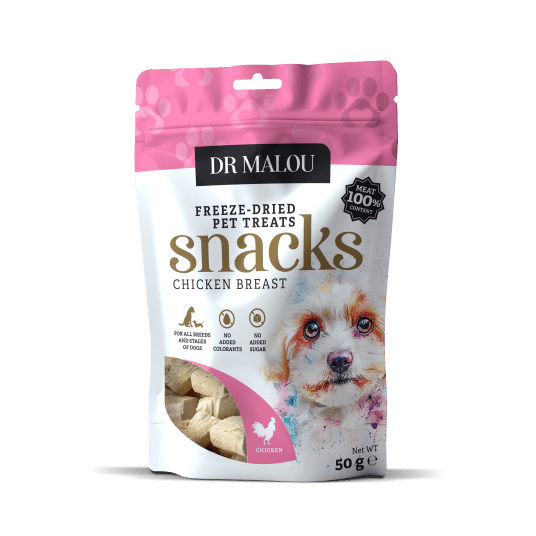 Przysmaki dla psów mięsne kostki 100% liofilizowanej piersi z kurczaka 50 g