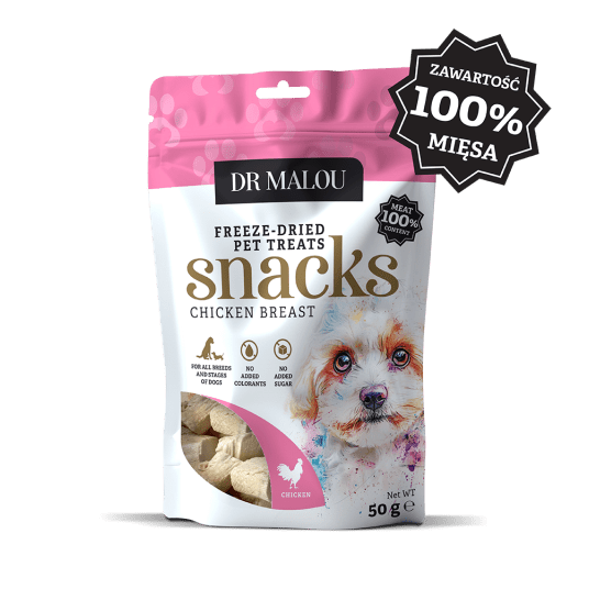 Przysmaki dla psów mięsne kostki 100% liofilizowanej piersi z kurczaka 50 g
