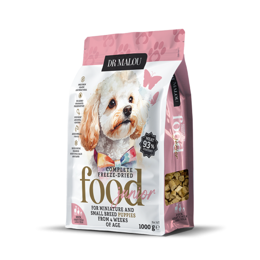 Puppies-Kaczka z mlekiem kozim i żółtkiem 500 g -PIES-liofilizowana karma pełnoporcjowa