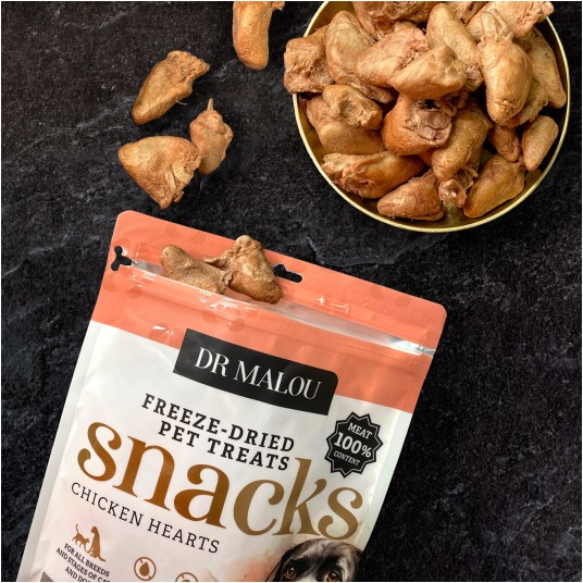 Serca liofilizowane dla psów i kotów 100% serca kurczaka 150g