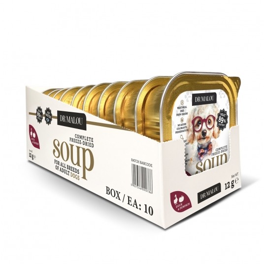 Zupka kaczka z dynią 10 szt.- pełnoporcjowa karma dla psów -zdjęcie numer 1