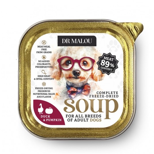 Zupka kaczka z dynią 10 szt.- pełnoporcjowa karma dla psów -zdjęcie numer 2