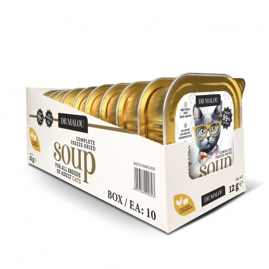 Zupka kurczak z dynią 10 szt.- pełnoporcjowa karma dla kotów -zdjęcie numer 1