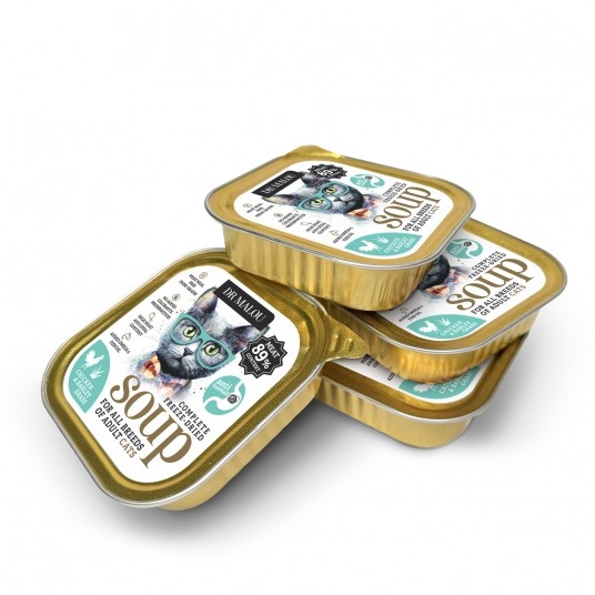 Zupka kurczak z trawą jęczmienną 10 szt. - pełnoporcjowa karma dla kotów -zdjęcie numer 4