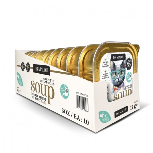 Zupka kurczak z trawą jęczmienną 10 szt. - pełnoporcjowa karma dla kotów -zdjęcie numer 1