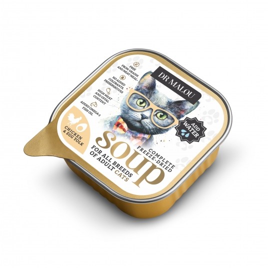 Zupka kurczak z żółtkiem jajka 10 szt. - pełnoporcjowa karma dla kotów -zdjęcie numer 2