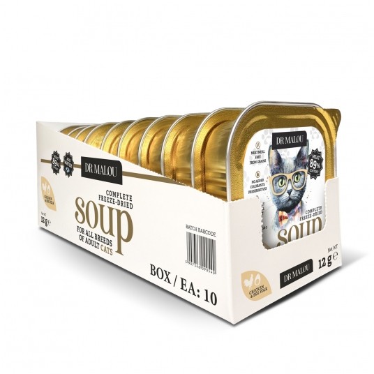 Zupka kurczak z żółtkiem jajka 10 szt. - pełnoporcjowa karma dla kotów -zdjęcie numer 1