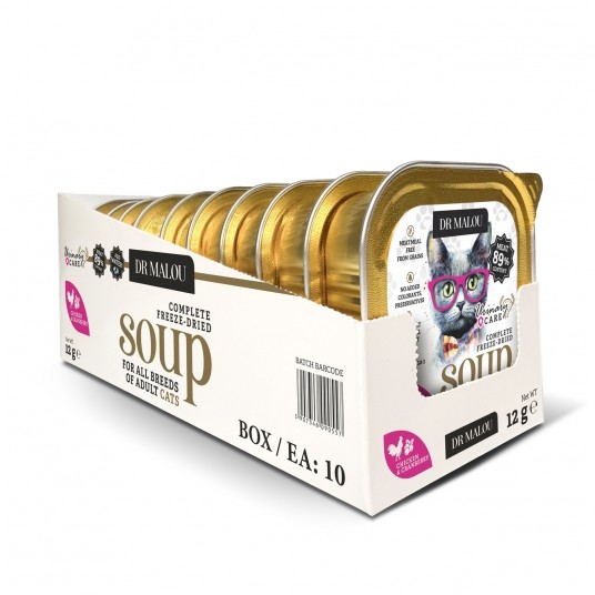 Zupka kurczak z żurawiną 10 szt. - pełnoporcjowa karma dla kotów -zdjęcie numer 1