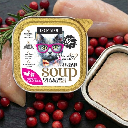 Zupka kurczak z żurawiną 10 szt. - pełnoporcjowa karma dla kotów -zdjęcie numer 4