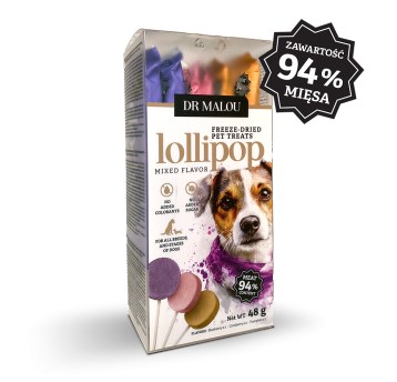 Lizaki liofilizowane mięsne dla psów - mix smaków 48g ( 6 szt )