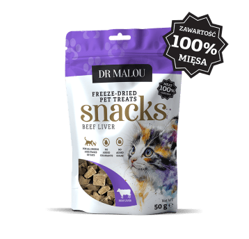 Przysmaki dla kotów 100% liofilizowana wątroba wołowa 50g