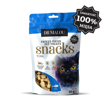 Przysmaki dla kotów mięsne kostki, 100% liofilizowanego mięsa tuńczyka 50g