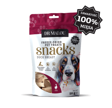 Przysmaki dla psów mięsne kostki 100% liofilizowanej piersi z kaczki 50g