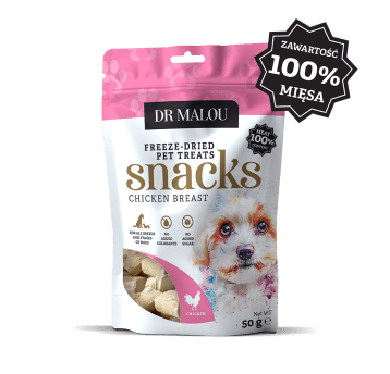 Przysmaki dla psów mięsne kostki 100% liofilizowanej piersi z kurczaka 50 g