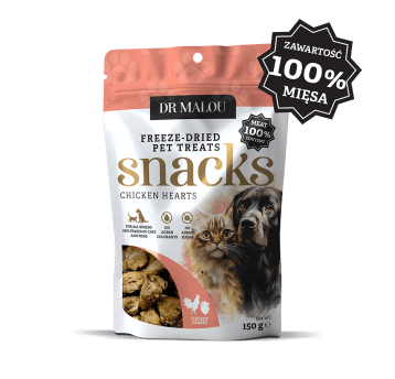 Serca liofilizowane dla psów i kotów 100% serca kurczaka 150g